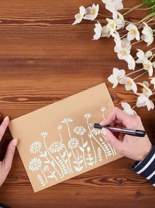 1 bộ Mẫu vẽ chi tiết hoa - trắng - Xem 2