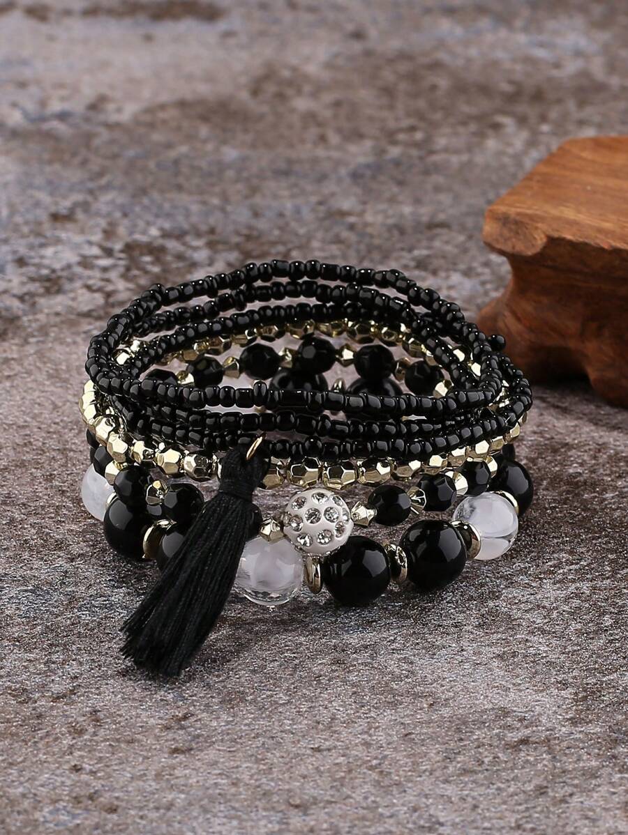 Trang sức kết hợp phong cách nhiều màu, Vòng tay 1 bộ / 6 chiếc - Nhiều màu - Xem 1