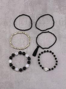 Trang sức kết hợp phong cách nhiều màu, Vòng tay 1 bộ / 6 chiếc - Nhiều màu - Xem 2