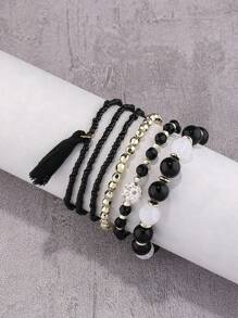 Trang sức kết hợp phong cách nhiều màu, Vòng tay 1 bộ / 6 chiếc - Nhiều màu - Xem 3