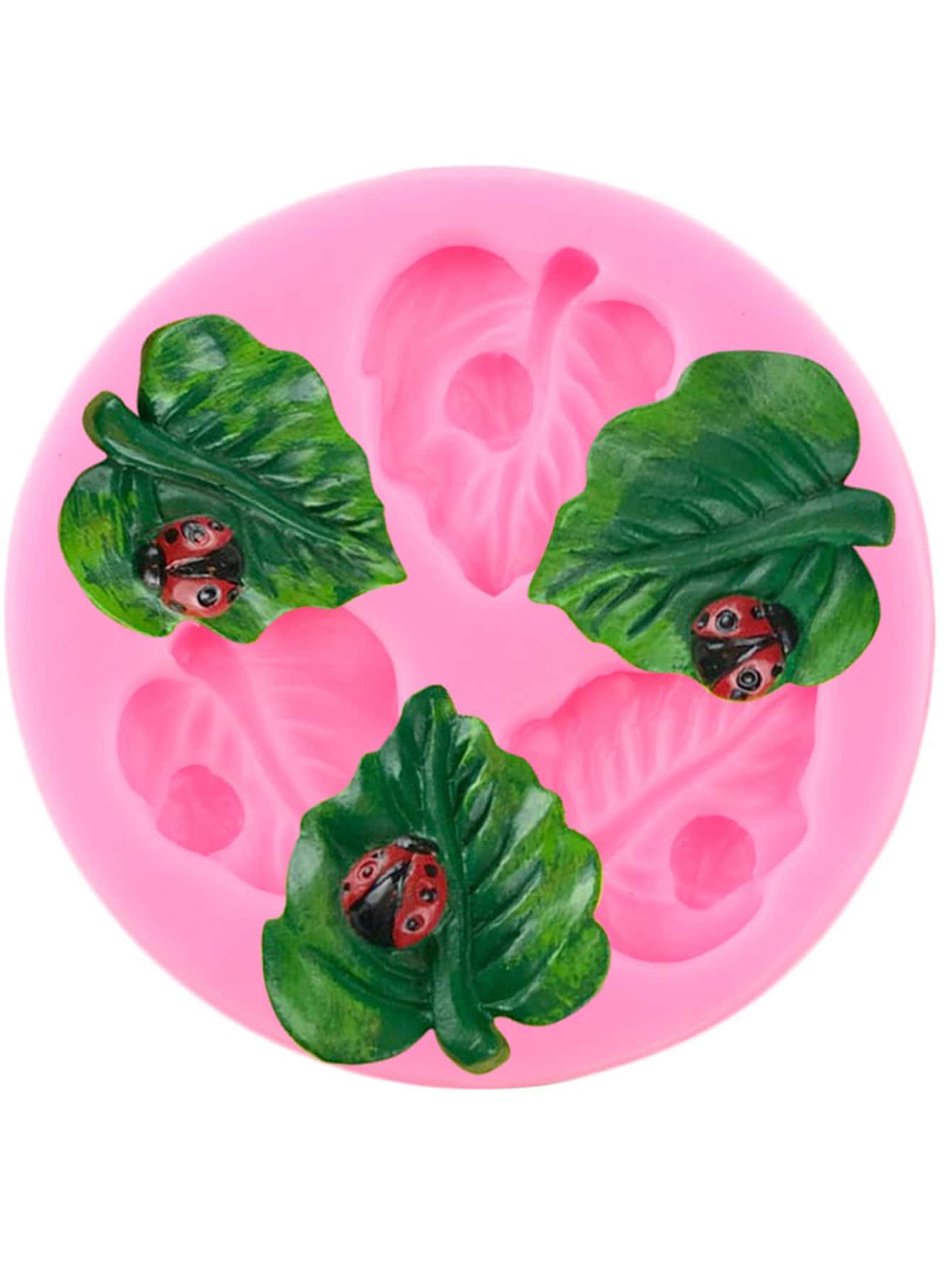 1入組樹葉設計DIY矽膠模具 - 粉色 - 查看 1