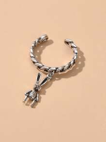 兔子裝飾圓環 - 銀色 - 查看 2