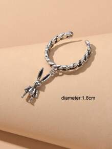 兔子裝飾圓環 - 銀色 - 查看 4