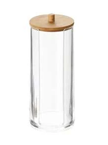 1pc Clear Facial Pad Storage Jar,For Holiday Beach, Bathroom Collection, Bedroom Collection, Large Capacity - Clear - View 4