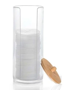 1pc Clear Facial Pad Storage Jar,For Holiday Beach, Bathroom Collection, Bedroom Collection, Large Capacity - Clear - View 8