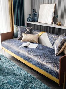 1入組鋸齒圖案沙發巾 - 藍色 - 查看 1