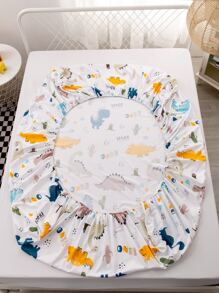 Cartoon Dinosaur Pattern Fitted Sheet - Multicolor - View 3