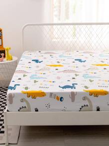 Cartoon Dinosaur Pattern Fitted Sheet - Multicolor - View 4