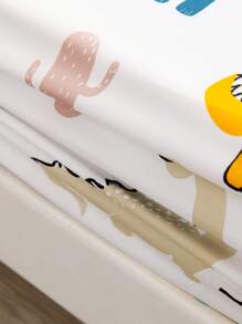 Cartoon Dinosaur Pattern Fitted Sheet - Multicolor - View 5