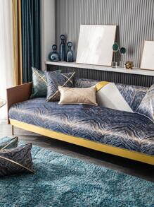 1入組鋸齒圖案沙發巾 - 藍色 - 查看 3