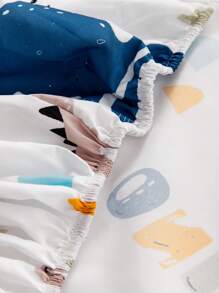 Cartoon Dinosaur Printed Sheet Set Không có chất độn - Nhiều màu - Xem 7