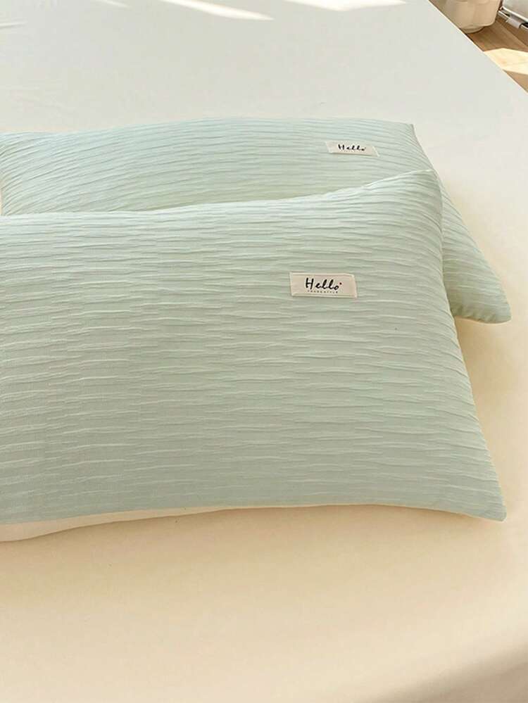 Set colcha sin relleno con diseño de parche de letra - Verde - Añade 3