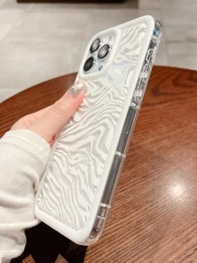 Funda de teléfono transparente con estampado de cebra de manzana compatible con iPhone 11, iPhone 13, iPhone 14 Pro Max - Blanco - Ver 2