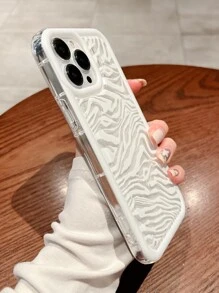 Funda de teléfono transparente con estampado de cebra de manzana compatible con iPhone 11, iPhone 13, iPhone 14 Pro Max - Blanco - Ver 3