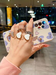 Ốp điện thoại họa tiết trái tim có dây đeo tay, phiên bản quốc tế, không phải phiên bản nội địa. - Nhiều màu - Xem 2