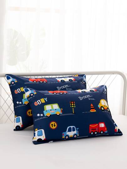 2入組車圖案枕套不附帶枕芯