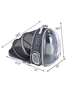 1pc Portable Pet Carrier Bag For Dog And Cat For Outdoor - Black - View 6