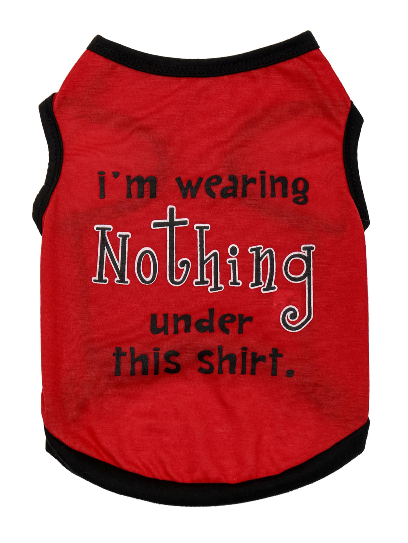 1套紅色夏季有字母印花的狗狗衣服 - 紅色 - 查看 1