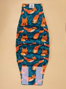 1片狐狸图案宠物尿布，适用于猫狗，呵护宠物健康 - 彩色 - 查看 3