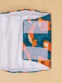 1片狐狸图案宠物尿布，适用于猫狗，呵护宠物健康 - 彩色 - 查看 4