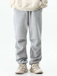 Manfinity Homme Quần thể thao Nam Dây kéo Túi màu trơn - Màu Xám nhạt - Xem 1