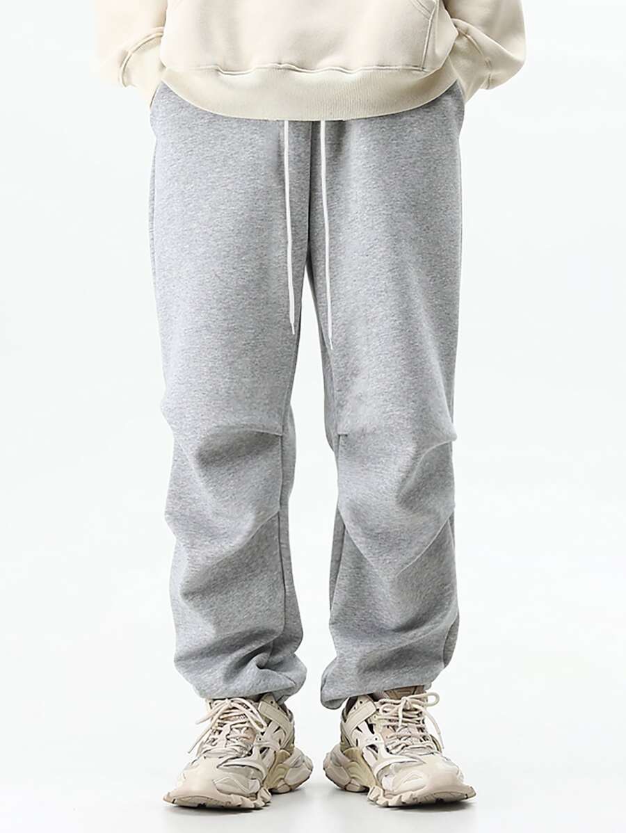 Manfinity Homme Quần thể thao Nam Dây kéo Túi màu trơn - Màu Xám nhạt - Xem 1