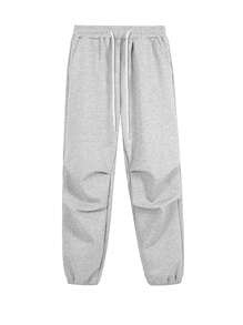 Manfinity Homme Quần thể thao Nam Dây kéo Túi màu trơn - Màu Xám nhạt - Xem 5