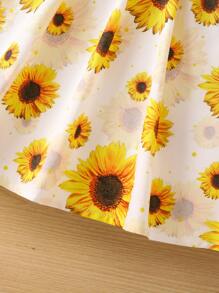 SHEIN Cô Gái Trẻ Hoa In vui tươi Ngày lễ Một  vai Đầm Cho mùa hè - Nhiều màu - Xem 5