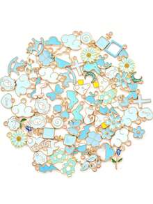 20 chiếc Trang sức hợp kim kẽm màu hỗn hợp Mặt dây chuyền nhỏ quyến rũ động vật, các loại phong cách - Màu xanh nhạt - Xem 2