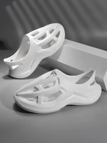 Fashionable Outdoor Vented Clogs For Men, Cut Out Design EVA Clogs - White - View 1