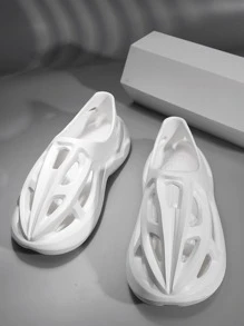 Fashionable Outdoor Vented Clogs For Men, Cut Out Design EVA Clogs - White - View 2