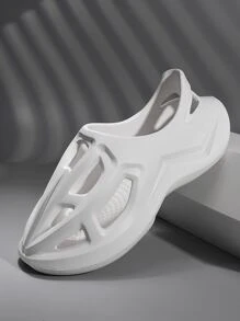 Fashionable Outdoor Vented Clogs For Men, Cut Out Design EVA Clogs - White - View 3