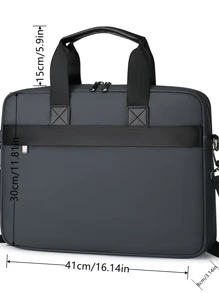 15inch Waterproof Minimalist Classic Briefcase Oversized Waterproof For Business, Gift For Father - Black - View 5