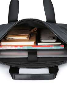 15inch Waterproof Minimalist Classic Briefcase Oversized Waterproof For Business, Gift For Father - Black - View 6