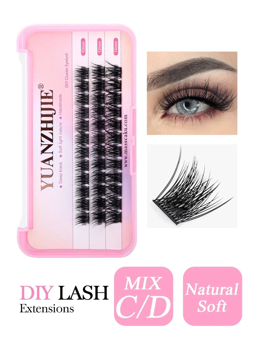 3 Đường DIY Mi Lông Mi Giả Kéo Dài Và Phóng To Hiệu Ứng Mắt Làn Mi Nối Dài Nữ Trang Điểm Chống Rụng Lông Mi Tia Cilias - màu đen - Xem 1
