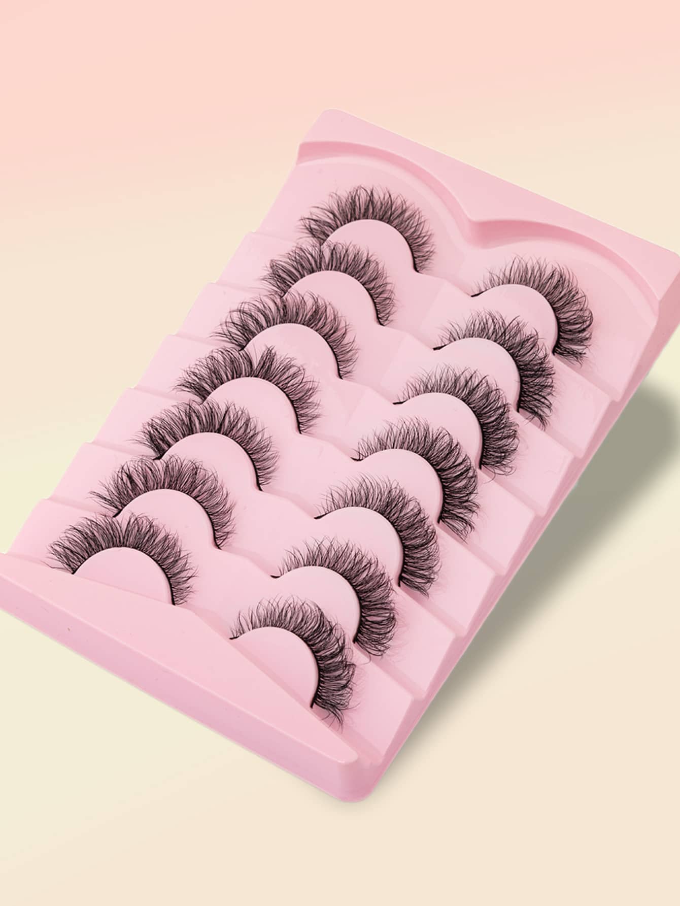 7pairs 3D Cat Eye False Eyelashes - Black - View 1