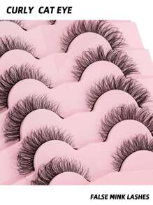 7pairs 3D Cat Eye False Eyelashes - Black - View 2