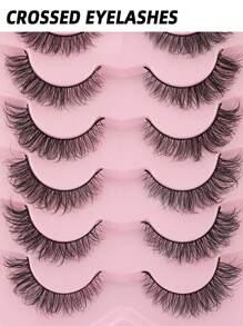 7pairs 3D Cat Eye False Eyelashes - Black - View 4