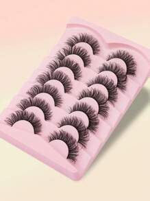 7 pares 3d natural Pestañas postizas - Negro - Ver 1