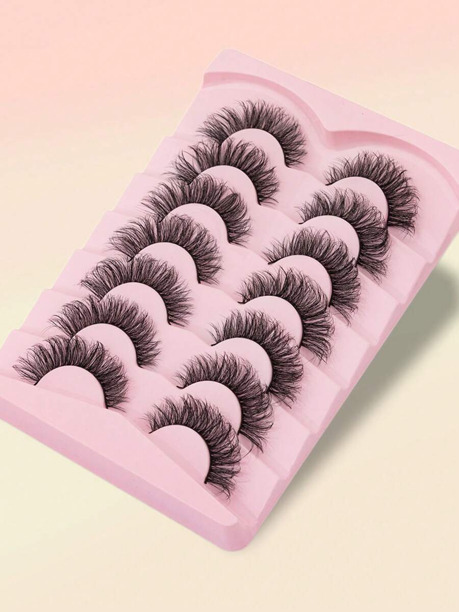 7 pares 3d natural Pestañas postizas - Negro - Ver 1