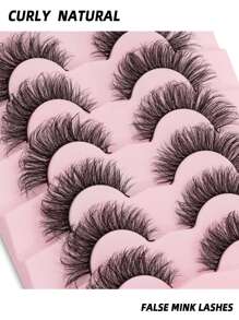 7 pares 3d natural Pestañas postizas - Negro - Ver 2