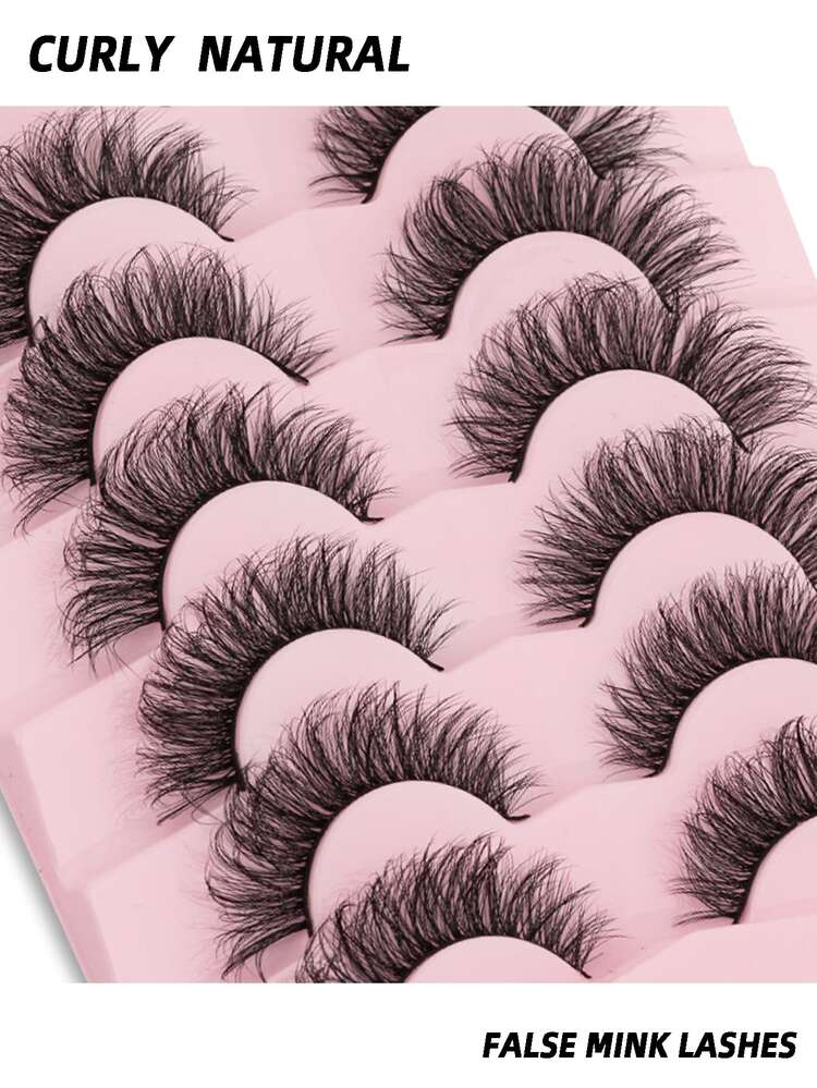 7 pares 3d natural Pestañas postizas - Negro - Añade 2