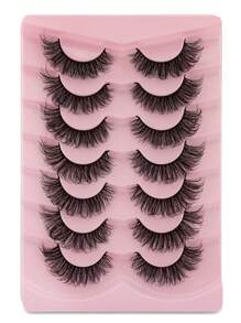 7 pares 3d natural Pestañas postizas - Negro - Ver 3