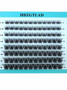 HBZGTLAD 新款混眼黑簇DIY捲捲CD捲翹段預製捲翹扇俄羅斯睫毛膏帶妝稀疏簇狀睫毛膏新發密密麻麻 - 黑色 - 查看 1