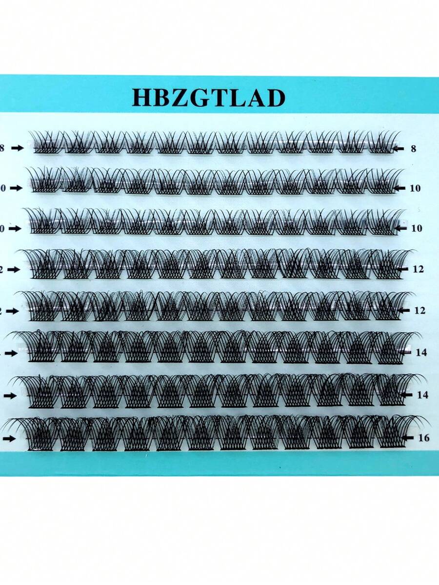 HBZGTLAD 新款混眼黑簇DIY捲捲CD捲翹段預製捲翹扇俄羅斯睫毛膏帶妝稀疏簇狀睫毛膏新發密密麻麻 - 黑色 - 查看 1