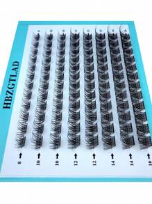HBZGTLAD 新款混眼黑簇DIY捲捲CD捲翹段預製捲翹扇俄羅斯睫毛膏帶妝稀疏簇狀睫毛膏新發密密麻麻 - 黑色 - 查看 6
