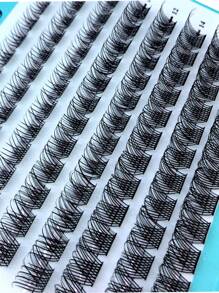 HBZGTLAD 新款混眼黑簇DIY捲捲CD捲翹段預製捲翹扇俄羅斯睫毛膏帶妝稀疏簇狀睫毛膏新發密密麻麻 - 黑色 - 查看 9