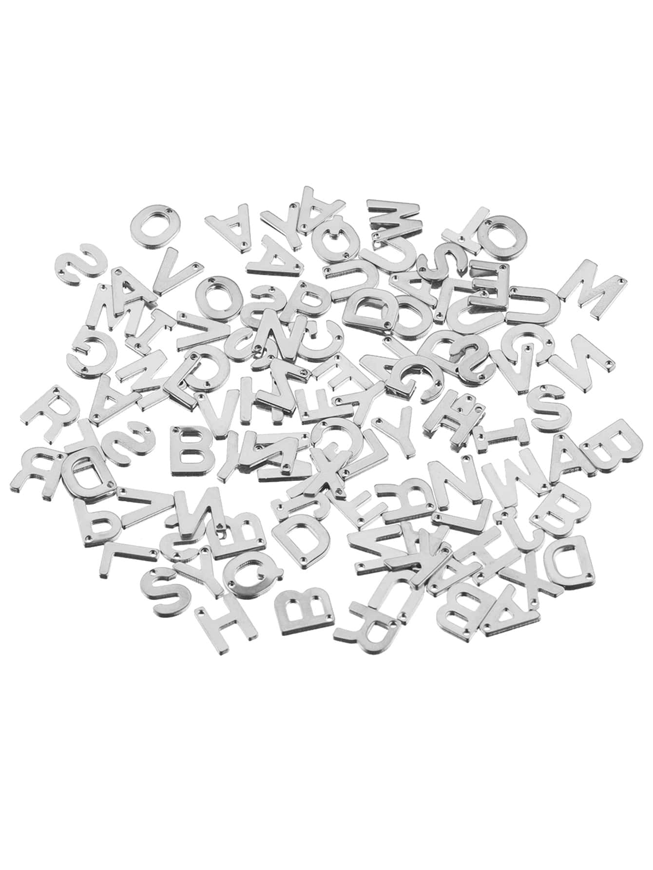 100 件不锈钢随机混合字母饰物适用于手链项链 DIY 金属饰物用于珠宝制作