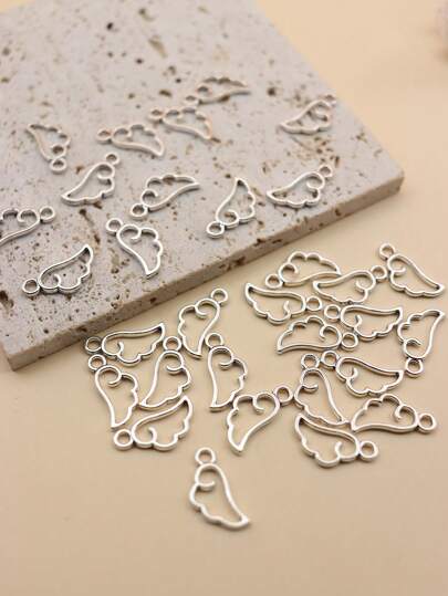 30入組時尚的3d鍍鋅合金古董天使翼吊墜,適用於項鍊、手鍊、眼鏡、diy珠寶配件