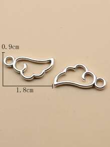 30pcs Đúng mốt 3D MẠ Hợp kim kẽm Retro Thiên sứ Mặt dây chuyền cánh Đối với Dây chuyền , Vòng tay , Kính , Phụ kiện trang sức DIY - Bạc - Xem 3